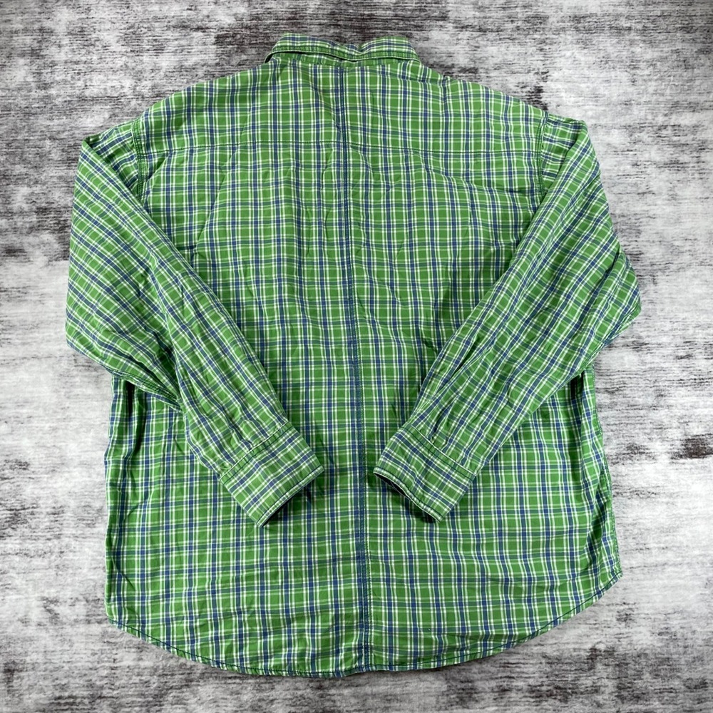 Cowboy Up Mens XL Green Plaid Western Pearl Snap Long Sleeve Shirt Classic Fit - Picture 8 of 9